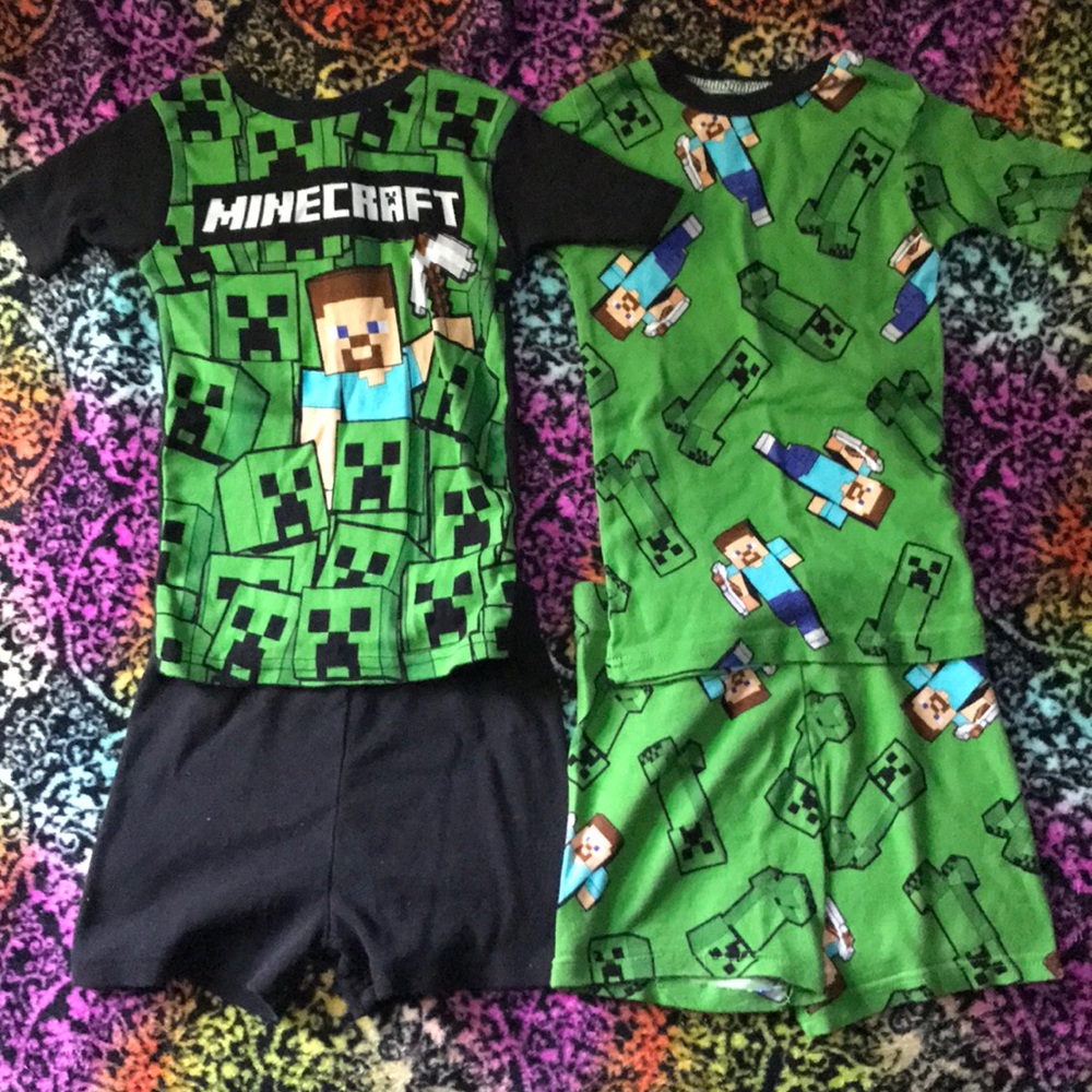 2 pr Minecraft pajamas